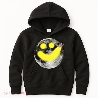 Smiley Face Happy Moon  Kids Hoodie
