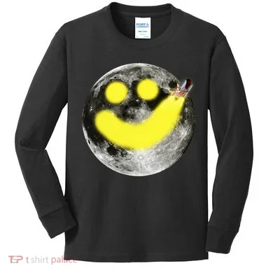 Smiley Face Happy Moon Kids Long Sleeve Shirt