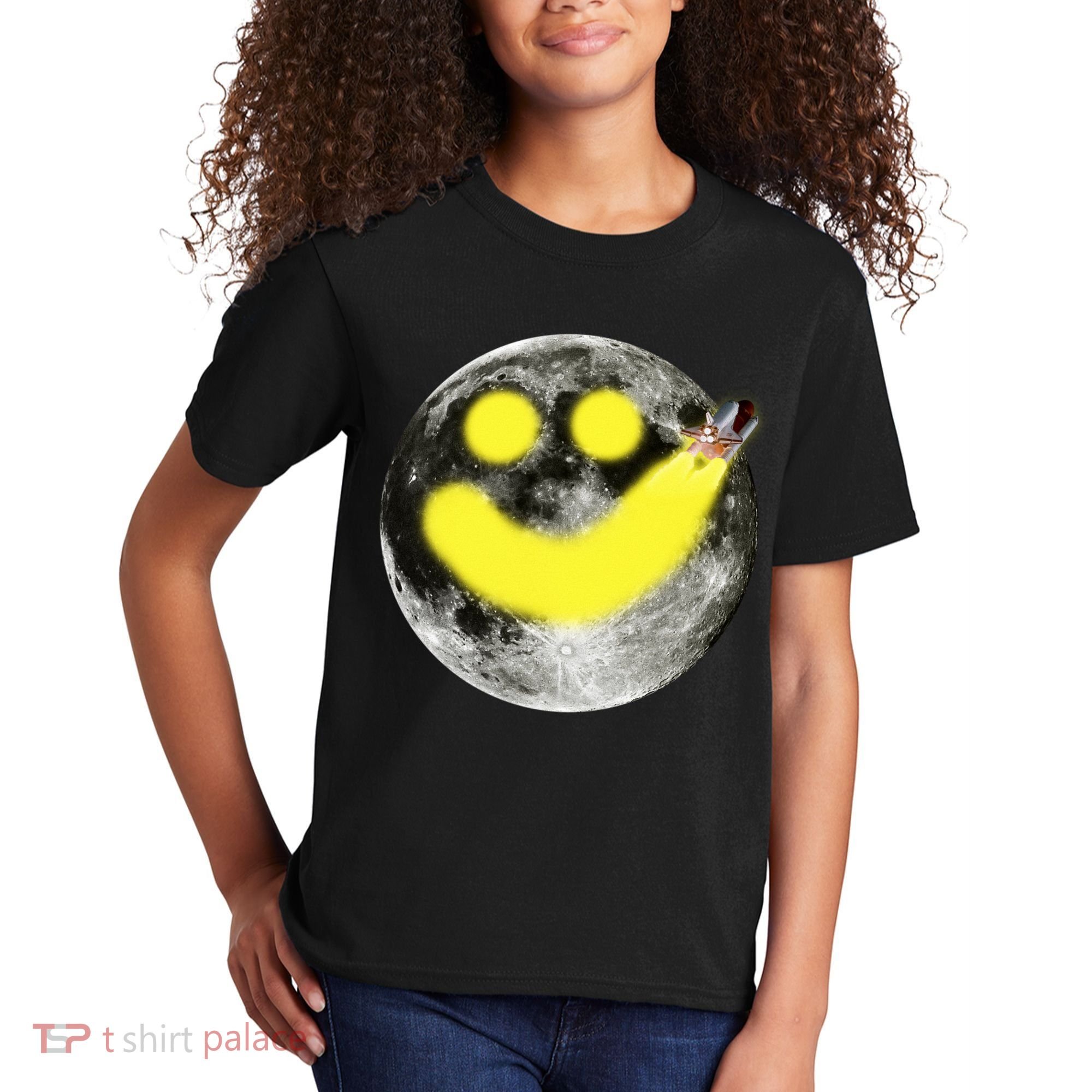 Smiley Face Happy Moon  Kids T-Shirt