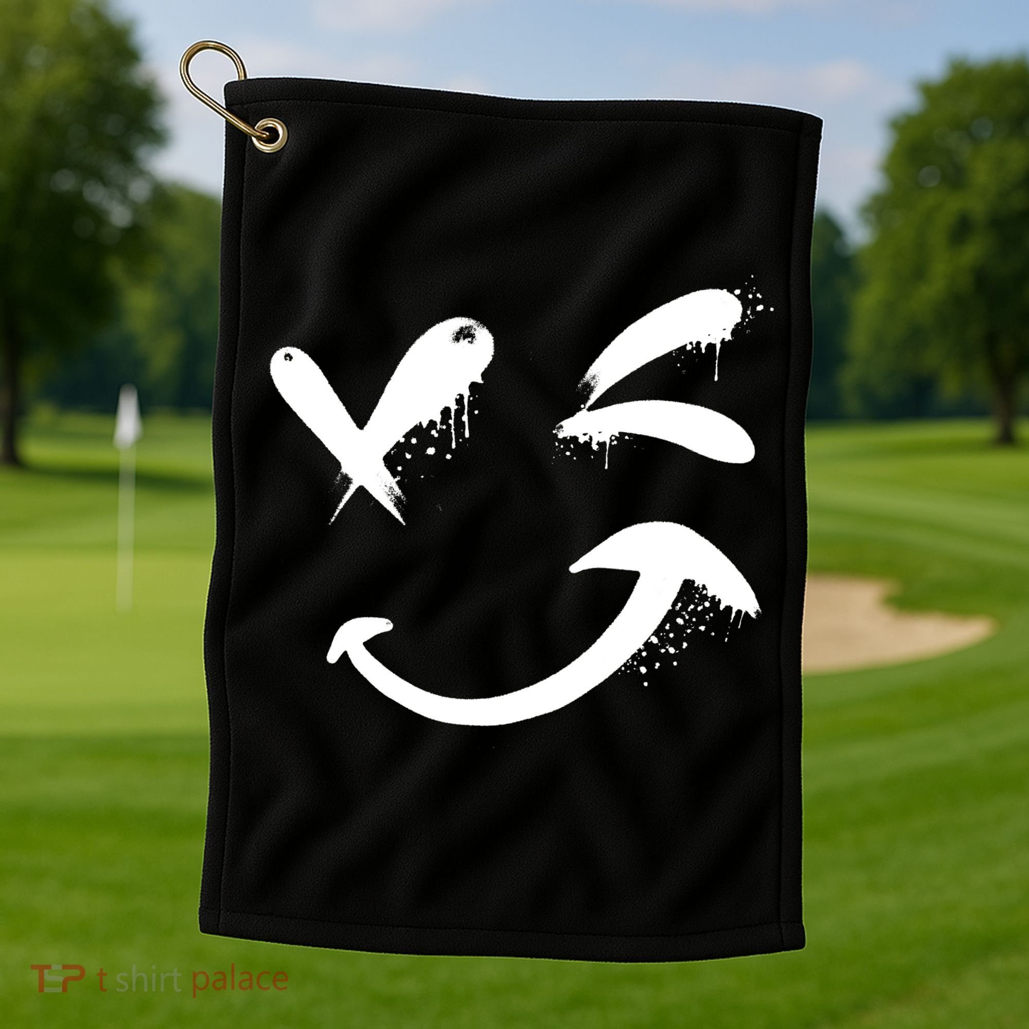Smiley Face Winking Golf Towel
