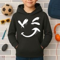 Smiley Face Winking Kids Hoodie thumb 2