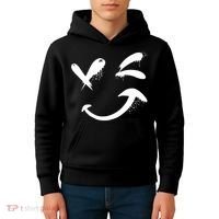 Smiley Face Winking Kids Hoodie thumb 4