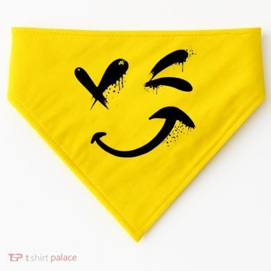 Smiley Face Winking USA-Made Doggie Bandana