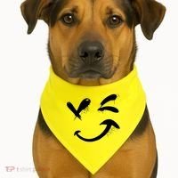 Smiley Face Winking USA-Made Doggie Bandana thumb 1