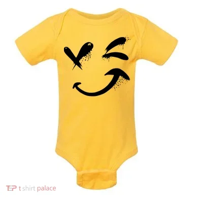Smiley Face Winking Baby Bodysuit