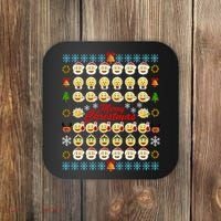 Smiley Faces Ugly Christmas Sweater Coaster thumb 0