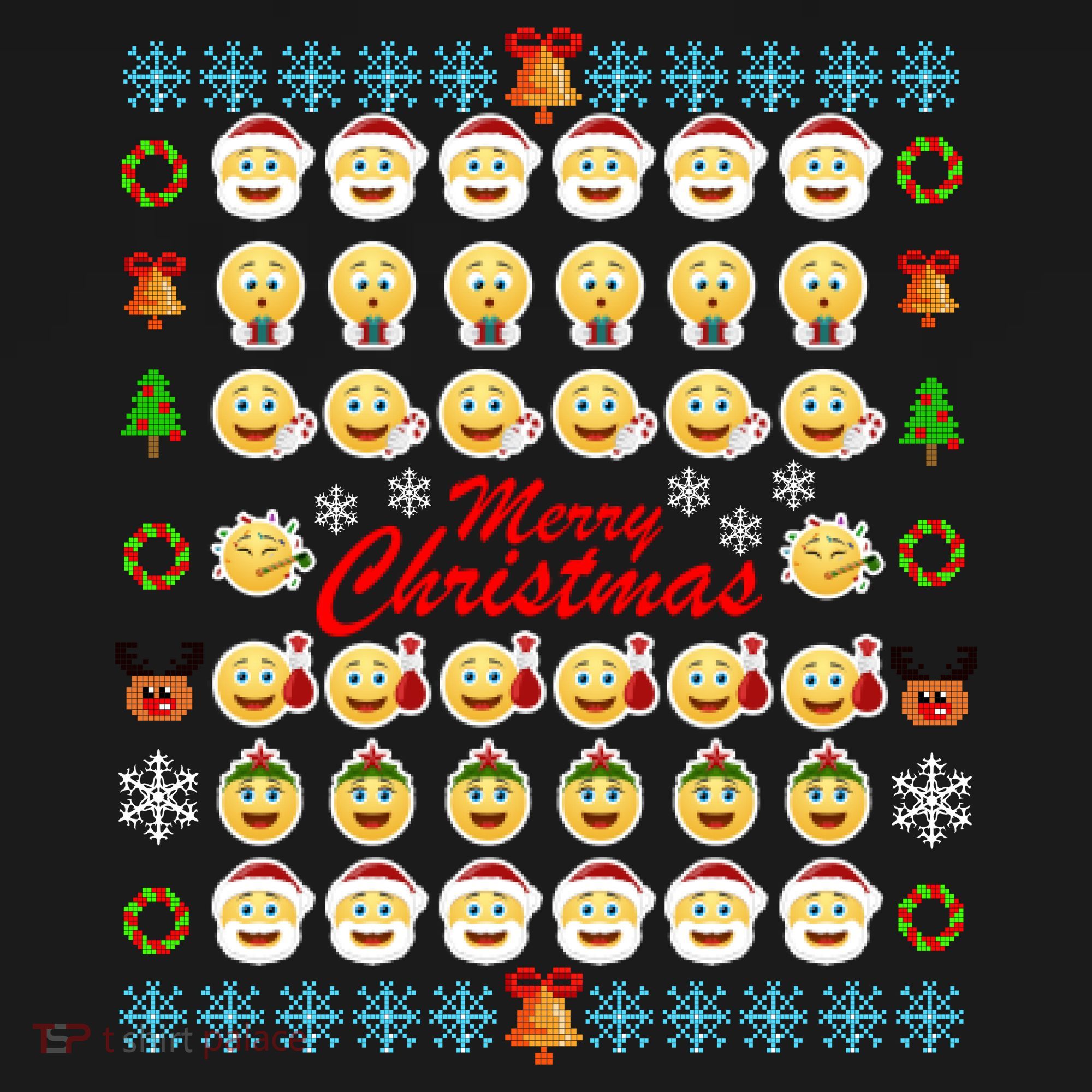 Smiley Faces Ugly Christmas Sweater Pajama Set