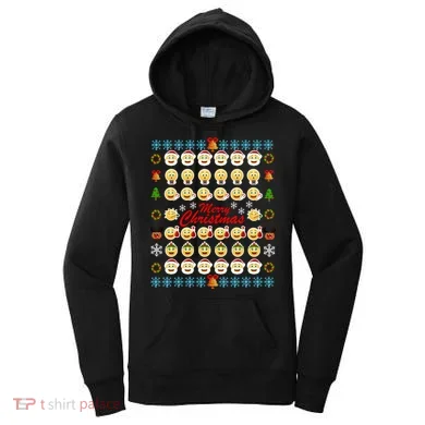 Smiley Faces Ugly Christmas Sweater Women's Hoodie