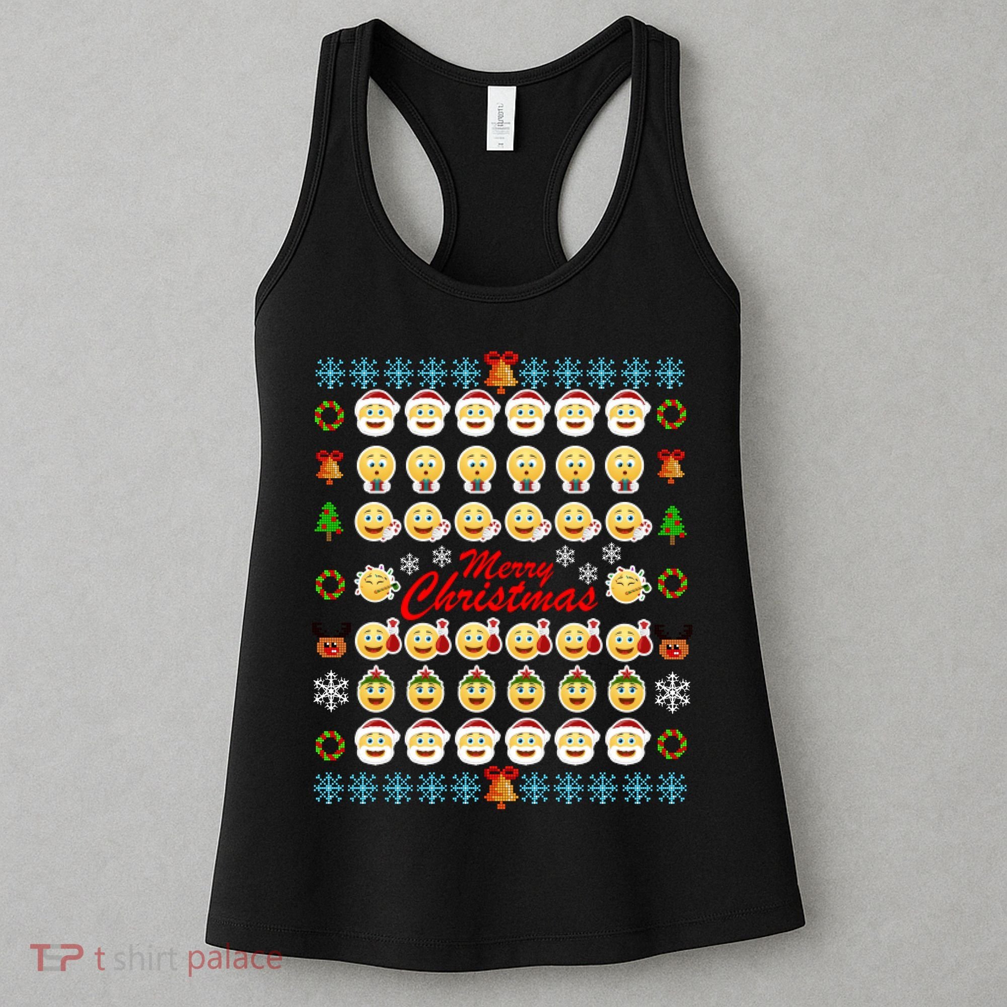 Smiley Faces Ugly Christmas Sweater Women's Tank Top