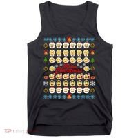 Smiley Faces Ugly Christmas Sweater Tank Top thumb 0
