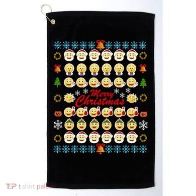 Smiley Faces Ugly Christmas Sweater Golf Towel