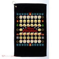 Smiley Faces Ugly Christmas Sweater Golf Towel thumb 0