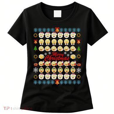 Smiley Faces Ugly Christmas Sweater Women's T-Shirt
