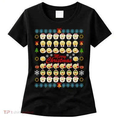 Smiley Faces Ugly Christmas Sweater Women's T-Shirt