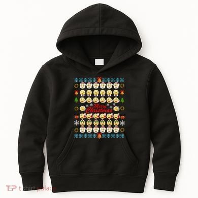 Smiley Faces Ugly Christmas Sweater Kids Hoodie