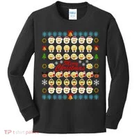 Smiley Faces Ugly Christmas Sweater Kids Long Sleeve Shirt thumb 0