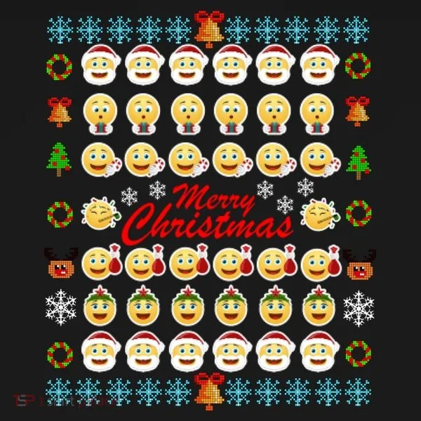 Smiley Faces Ugly Christmas Sweater Kids T-Shirt