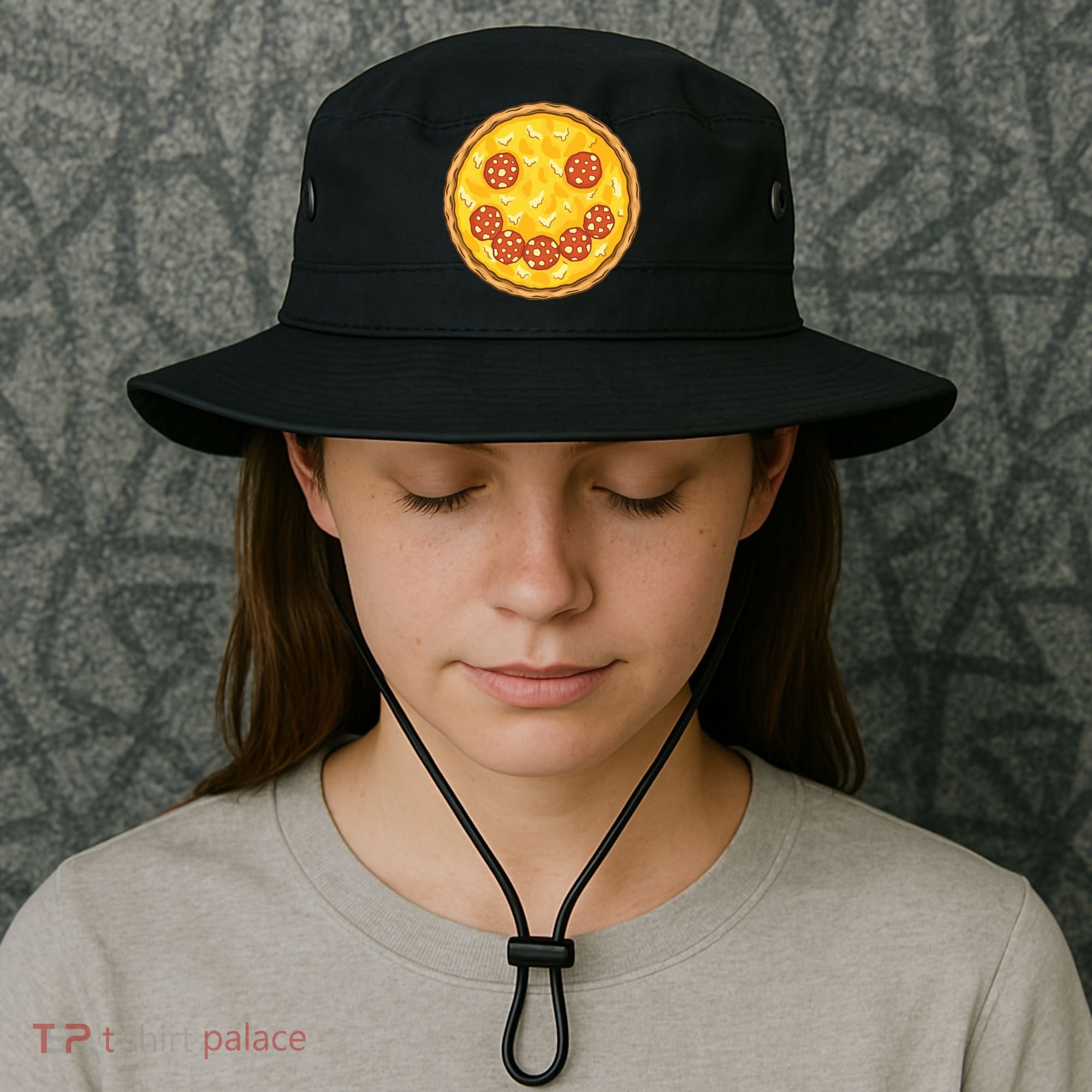 Smiley Pizza Bucket Hat
