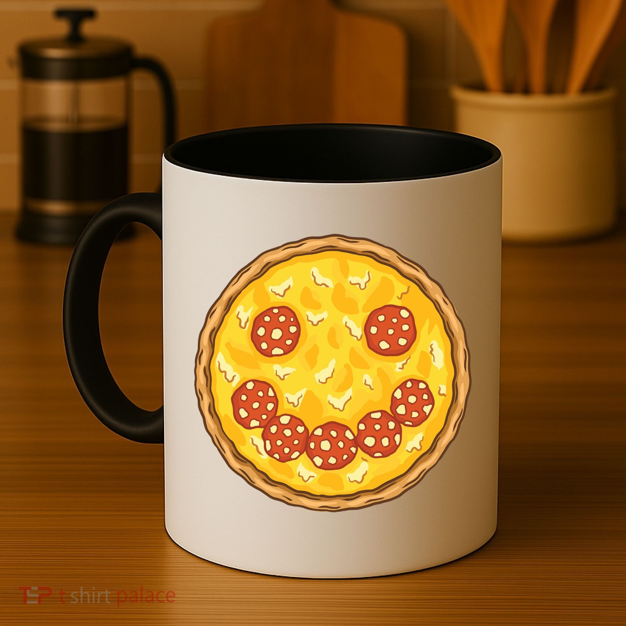 Smiley Pizza Coffee Mug