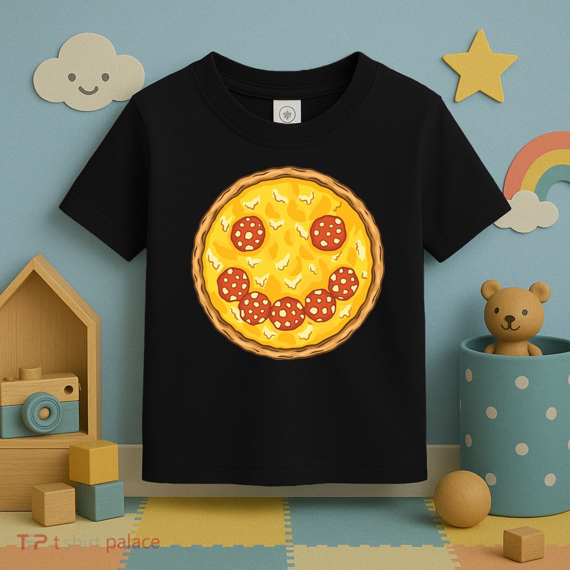 Smiley Pizza Toddler T-Shirt