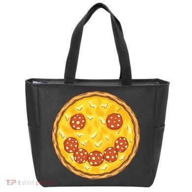Smiley Pizza Tote Bag