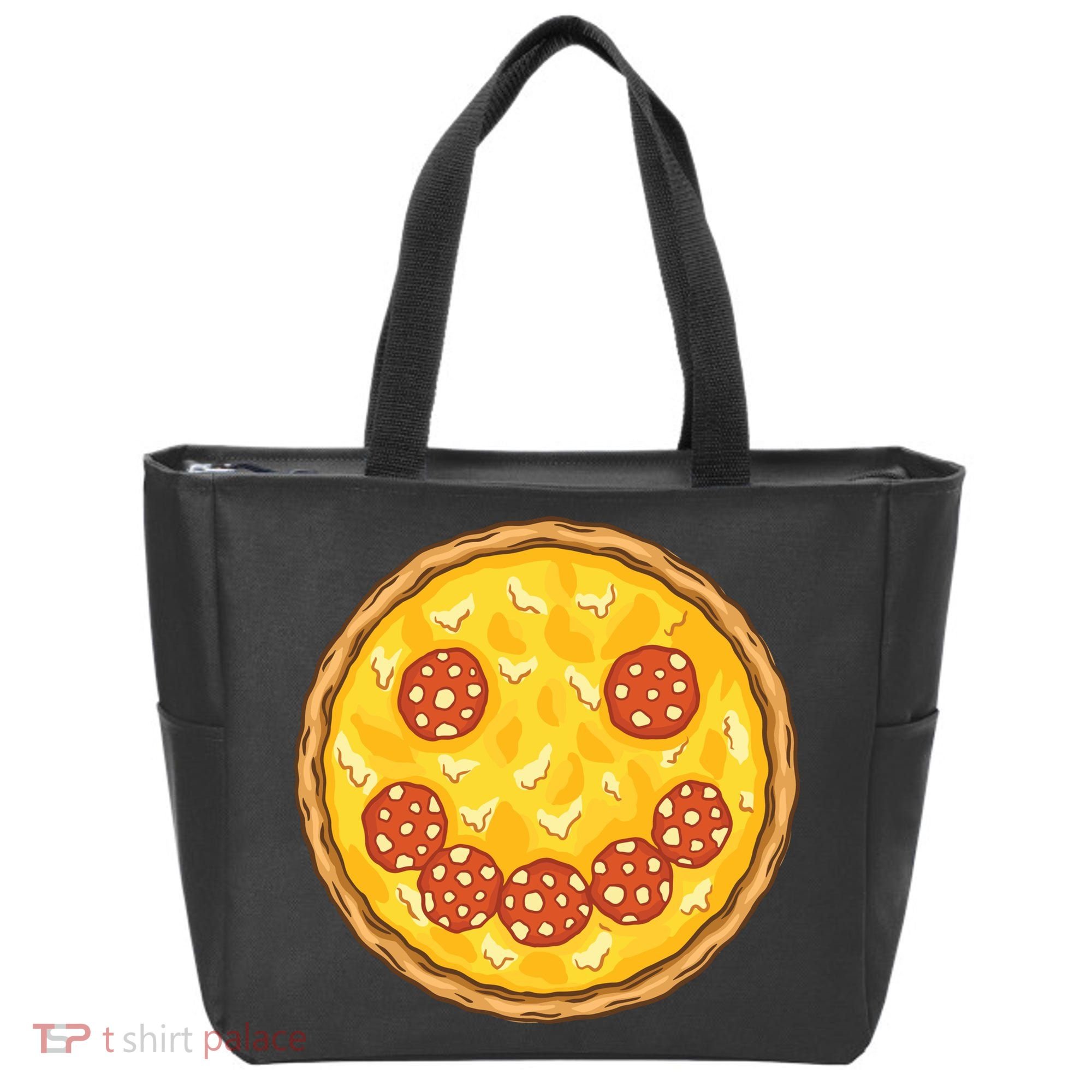 Smiley Pizza Tote Bag