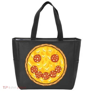 Smiley Pizza Tote Bag