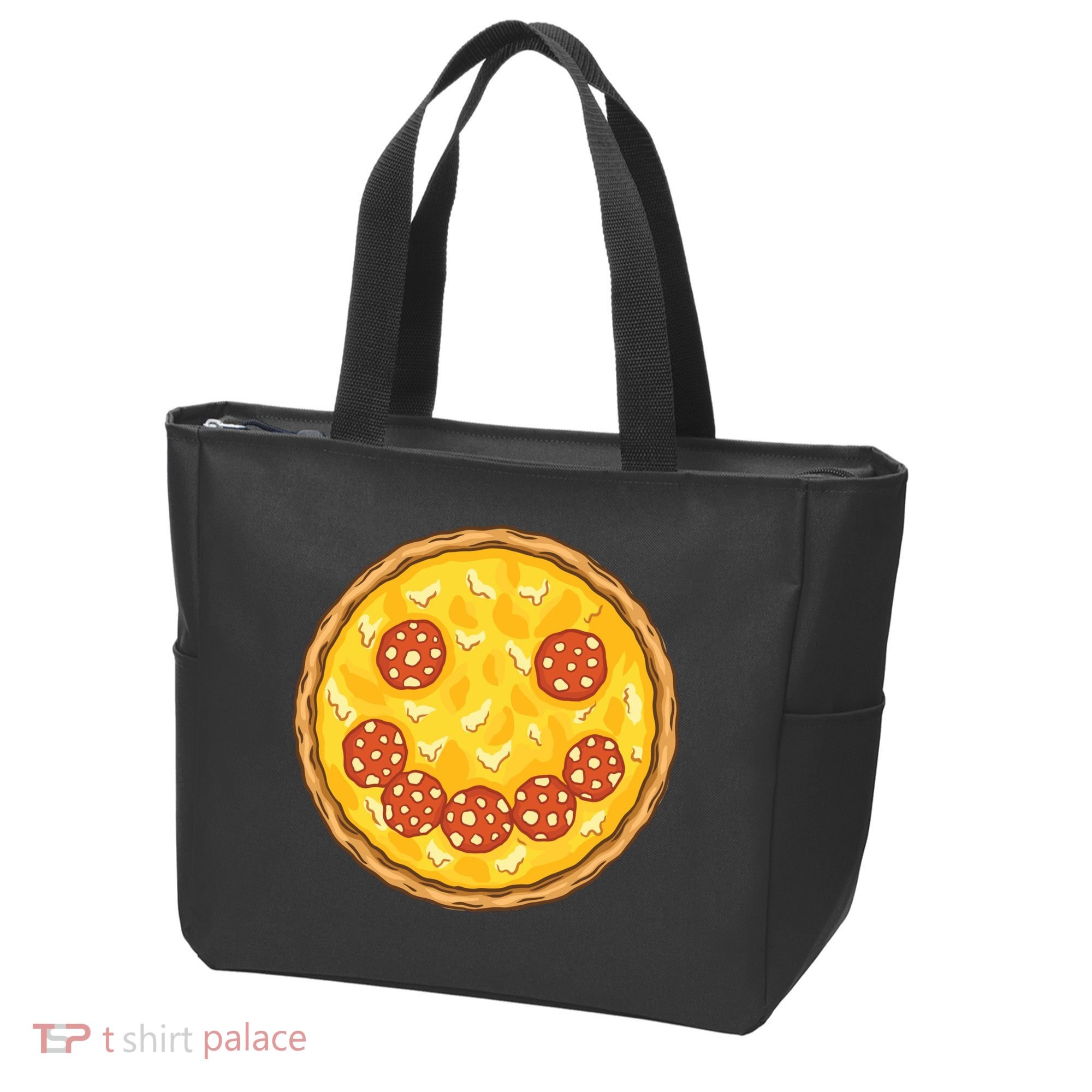 Smiley Pizza Tote Bag