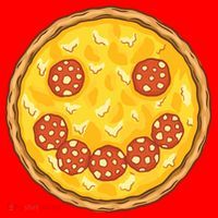 Smiley Pizza Santa Hat thumb 1