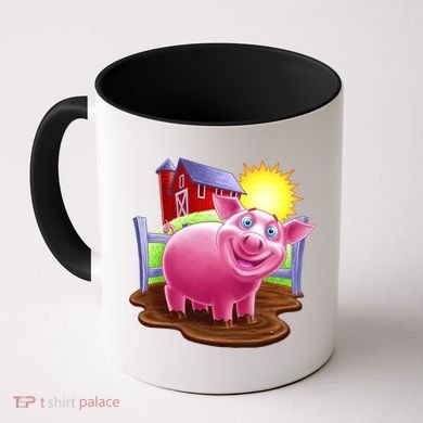 Smiling Farm Pig Coffee Mug