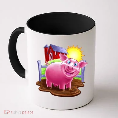 Smiling Farm Pig Coffee Mug
