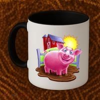 Smiling Farm Pig Coffee Mug thumb 2