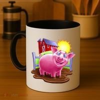 Smiling Farm Pig Coffee Mug thumb 4