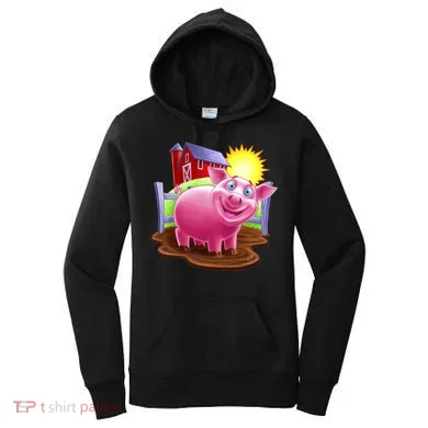 Smiling Farm Pig Women's Hoodie