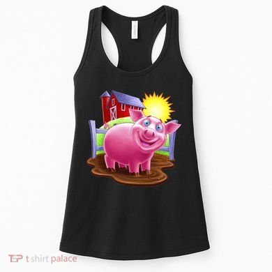 Smiling Farm Pig Women's Tank Top
