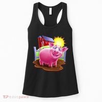 Smiling Farm Pig Women's Tank Top thumb 0