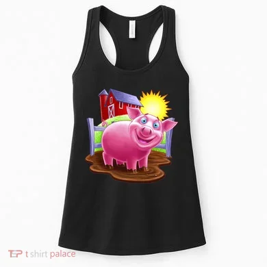 Smiling Farm Pig Women's Tank Top