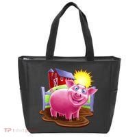 Smiling Farm Pig Tote Bag thumb 0