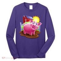 Smiling Farm Pig Long Sleeve Shirt thumb 0