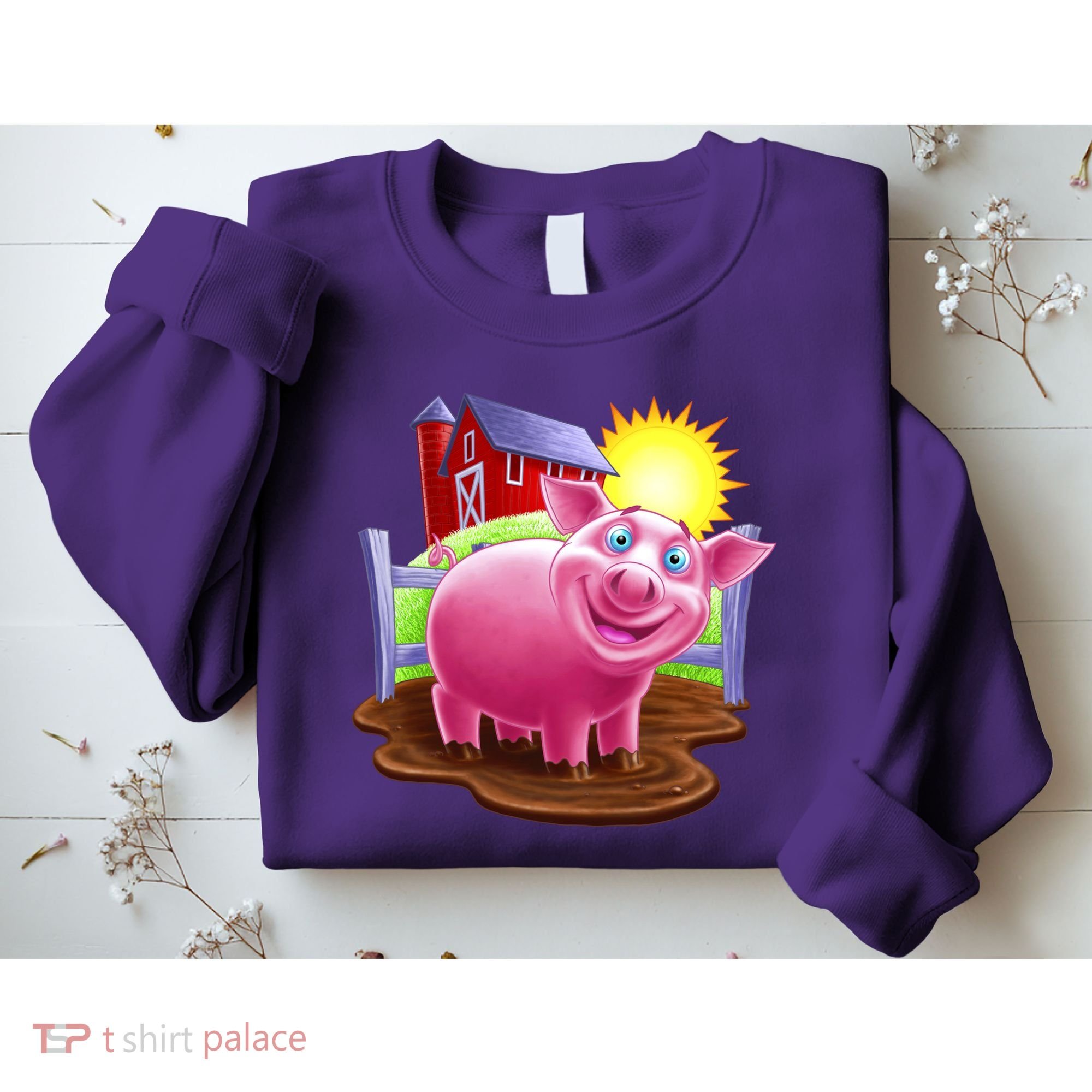 Smiling Farm Pig Sweatshirt