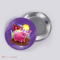 Smiling Farm Pig Button thumb 0