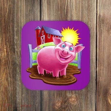 Smiling Farm Pig Coaster