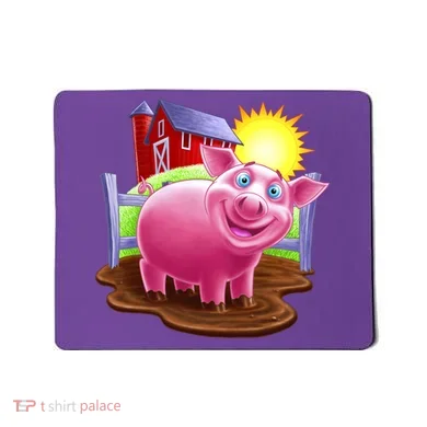 Smiling Farm Pig Mousepad