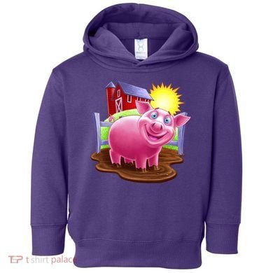 Smiling Farm Pig Toddler Hoodie
