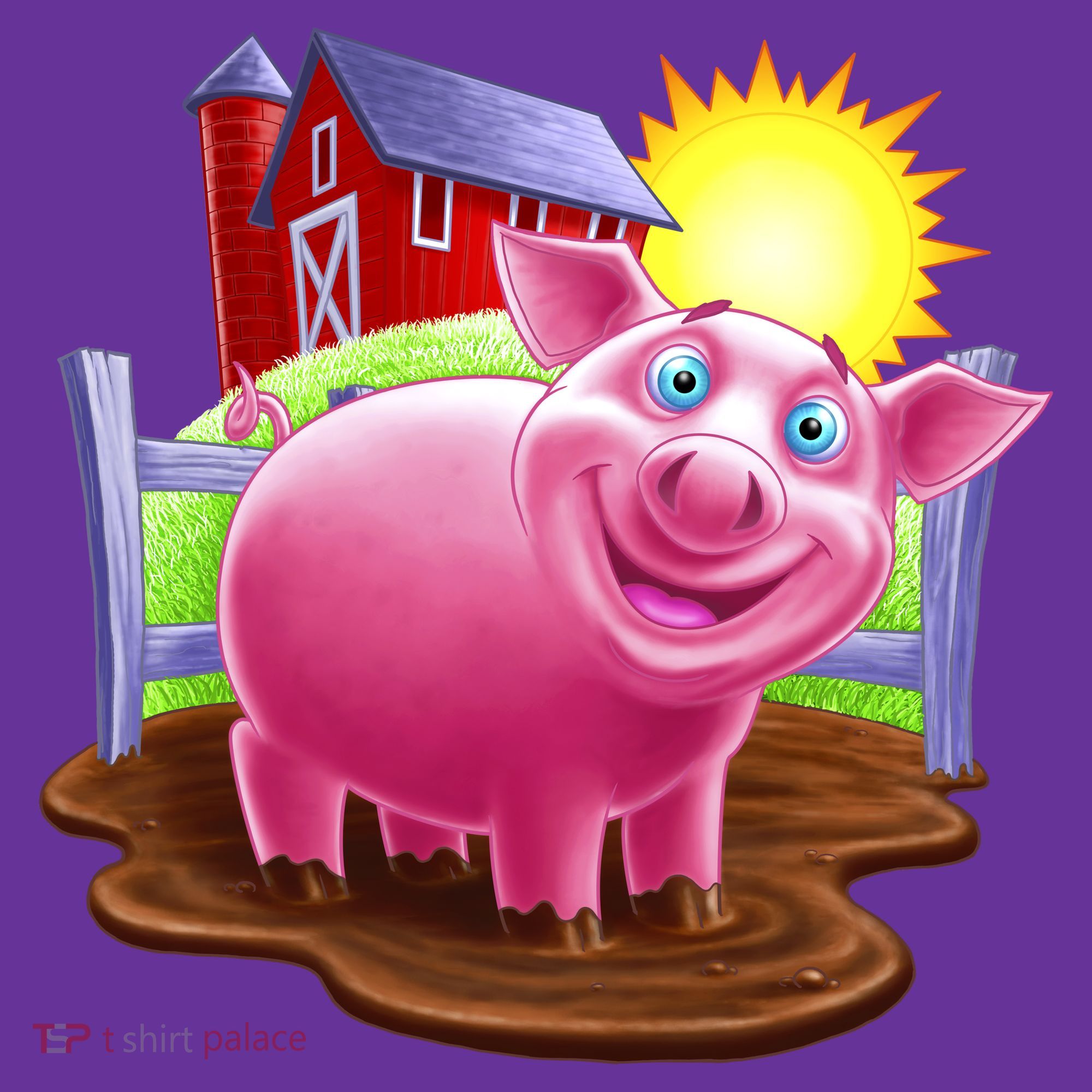 Smiling Farm Pig Toddler Hoodie
