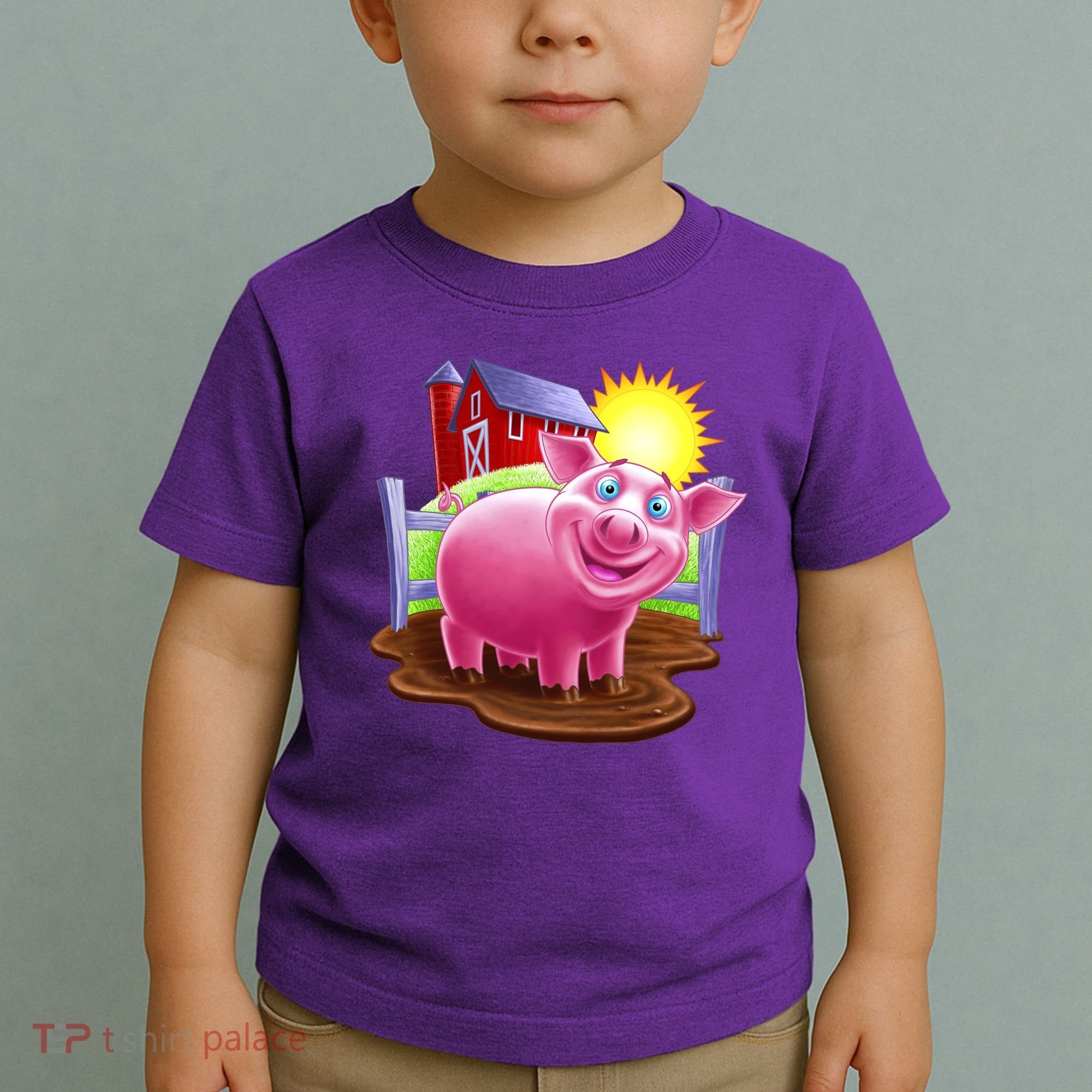 Smiling Farm Pig Toddler T-Shirt