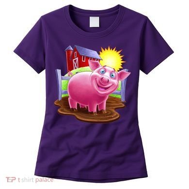 Smiling Farm Pig Women's T-Shirt
