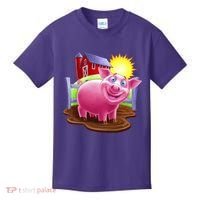 Smiling Farm Pig Kids T-Shirt thumb 0