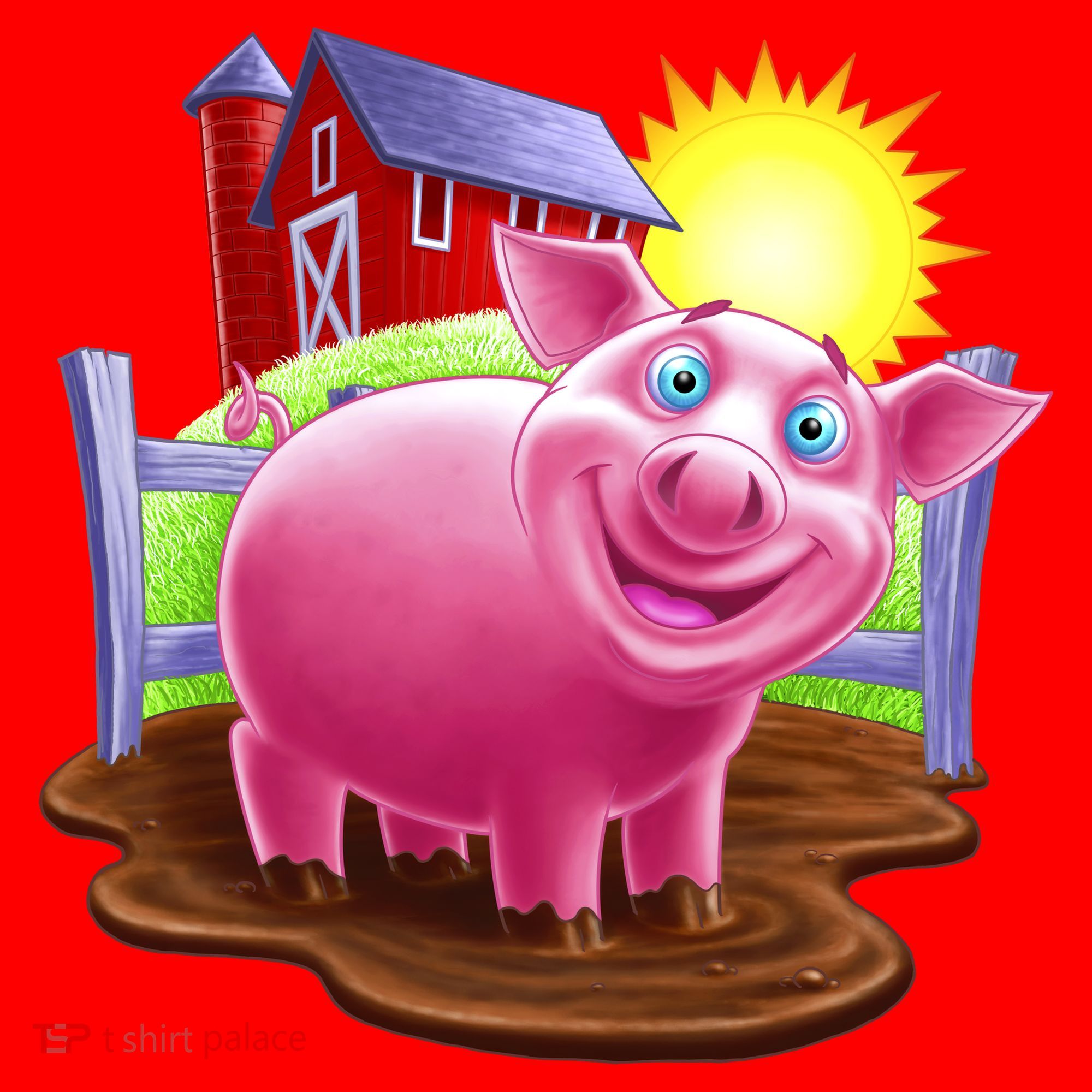 Smiling Farm Pig Santa Hat