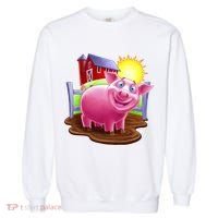 Smiling Farm Pig Garment-Dyed Sweatshirt thumb 0